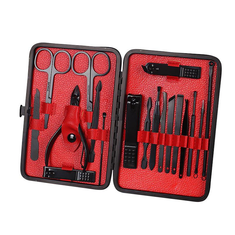 Stainless Steel Manicure Set 18-piece Nail Clipper Dead Skin Clipper Pedicure Nail Set Beauty Care Tools