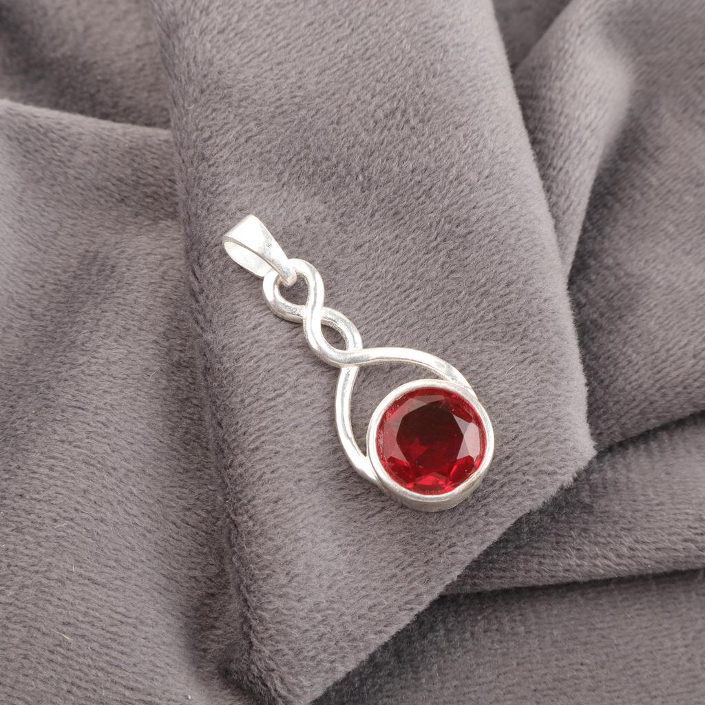 Schmuck mit rosa Rubellit-Edelstein, Anhänger aus massivem 925er Sterlingsilber, wunderschöner Silberanhänger, handgefertigter Heilanhänger für Damen