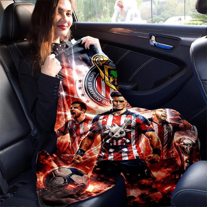 1pc Chivas Soccer Triumph Celebration Flannel Blanket Soft Warm Throw Blanket for Bedroom Living Room Bed Travel Camping Picnic Gift. MT7160187