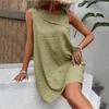 Women's Fashion Casual Sleeveless Dresses Solid Color Dresses Beach Dresses