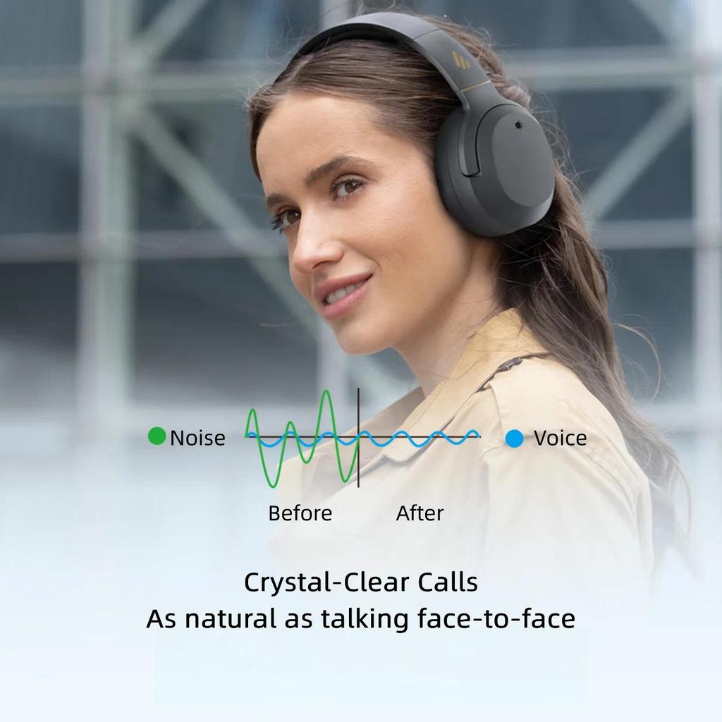 Edifier W820NB Classic Edition, Over-Ear, Bluetooth Active Noise Cancelling Headphones, White