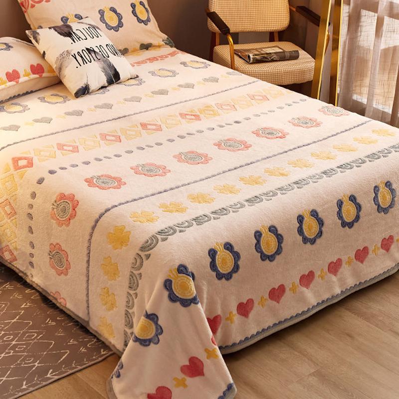 Cearşaf de pat din catifea Coral de iarnă, de uz casnic