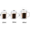 YWDL 220/300/400ml Double Wall Glass Espresso Cups Clear Coffee Mug With Handle For Hot Cold Beverage Milk Juice Drinkware Set