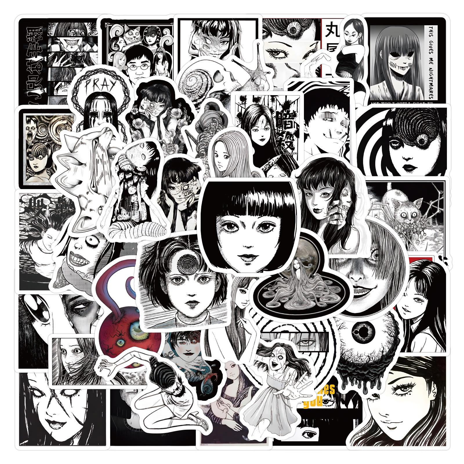 Car Beautiful Stickers 60 Junji Ito Anime Graffiti Stickers Decorative Notebook Suitcase Cartoon Stickers