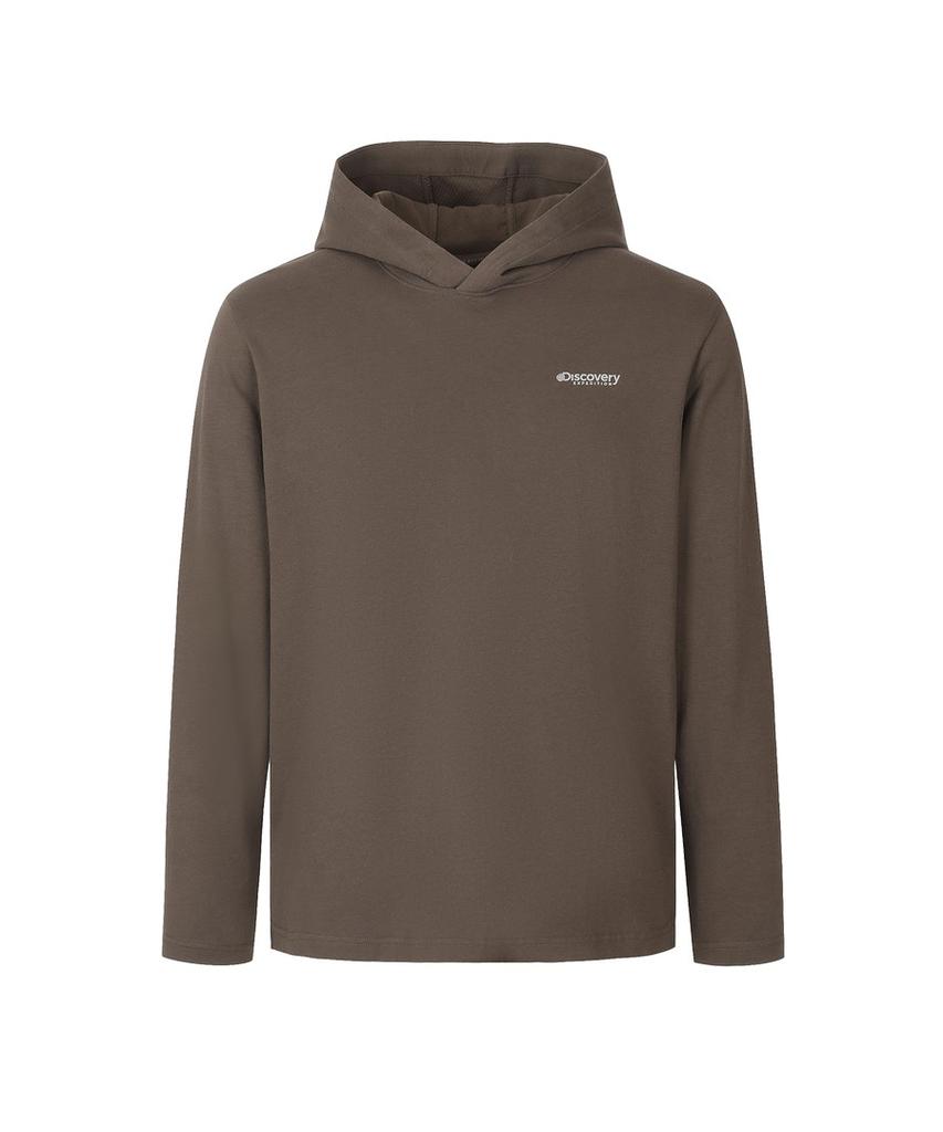 DISCOVERY EXPEDITION Men'S Hooded Long-Sleeve T-Shirt (Brown)