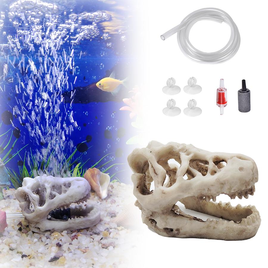 1 Set Resin Dinosaur Fossil Simulation Mini Dinosaur Ornaments Decorative Props Crafts Arts Artificial Decor for Fish Tank Aquarium