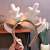 Cute Korean Style Antler Headband Internet Celebrity Hair Accessory with Plush Hair Hoop and Face Mask for Christmas Headwear
