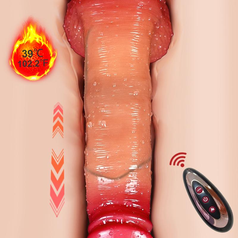 Realistic Dildo Telescopic Vibrator Big Penis Female Stimulator Anal Plug for Women with Heating Thrusting Adult Sex Toys