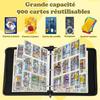 Classeur cartes - WENZYLIQUOX - Classeur Pokémon 900 cartes - 50 pages - Cuir synthétique imperméable - Dragonne