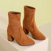 Fashion Women Slim Ankle Boots Fashion Elegant Pointed Toe Shoes Autumn High Heel Women's Short Booties 2025 New
