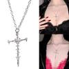Edgy Crucifix Pendant Necklace Modern Street Wear Neck Jewelry Alloy Collarbone Neck Chain For Everyday Wear