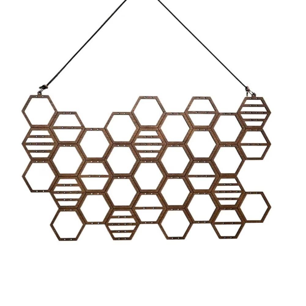 Storage Rack Earrings Display Stand Wooden Jewelry Organizer Hallway Bedroom