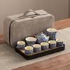 Xishi Teapot Huang Ru Kiln Travel Kung Fu Tea Set Household Portable Teacup Teapot Light Luxury Business Gifts