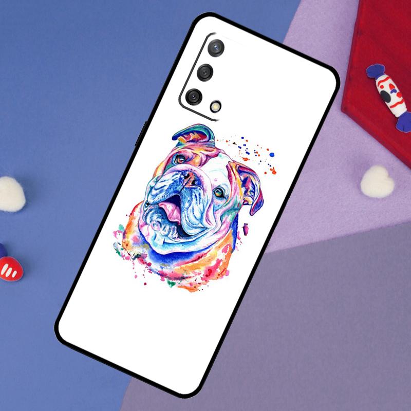 British Bulldog Case For Oppo A17 A60 A40 A80 A16 A76 A96 A98 A58 A78 A18 A38 A57 A74 A54 A94 A15 A5 A6 Pro