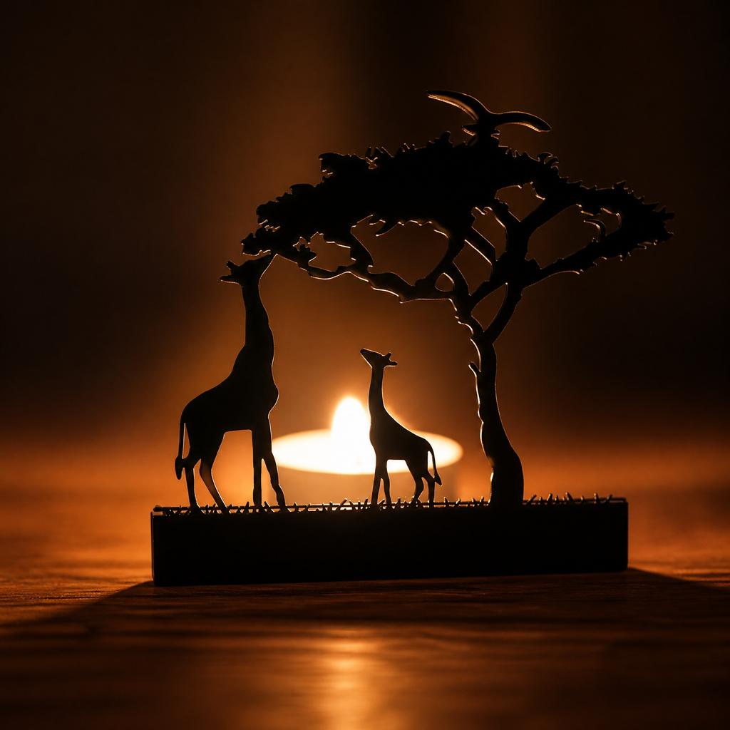 Metal Candle Holder Home Decoration European Style Minimalist Iron Art Candle Holder Ornament Night Atmosphere Prop with Giraffe Design