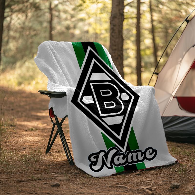 Personalized Custom Name Blanket - Borussia Mönchengladbach Print Design,Blanket for Sofa,Bed,Travel,Camping - Soft and Warm, Great Gift