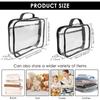 4PCS Clear PVC Organizing Bag Waterproof Zippered Toy Storage Bag Large Capacity Block Organizer Case with Mesh Side Pocket