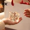 Anxiety Relief Gadget Christmas Ice Cube Squeeze Toy, Confetti Filled Stress Squeezing Cubes Slow Rebound Clear for Reduction Sequined Toy