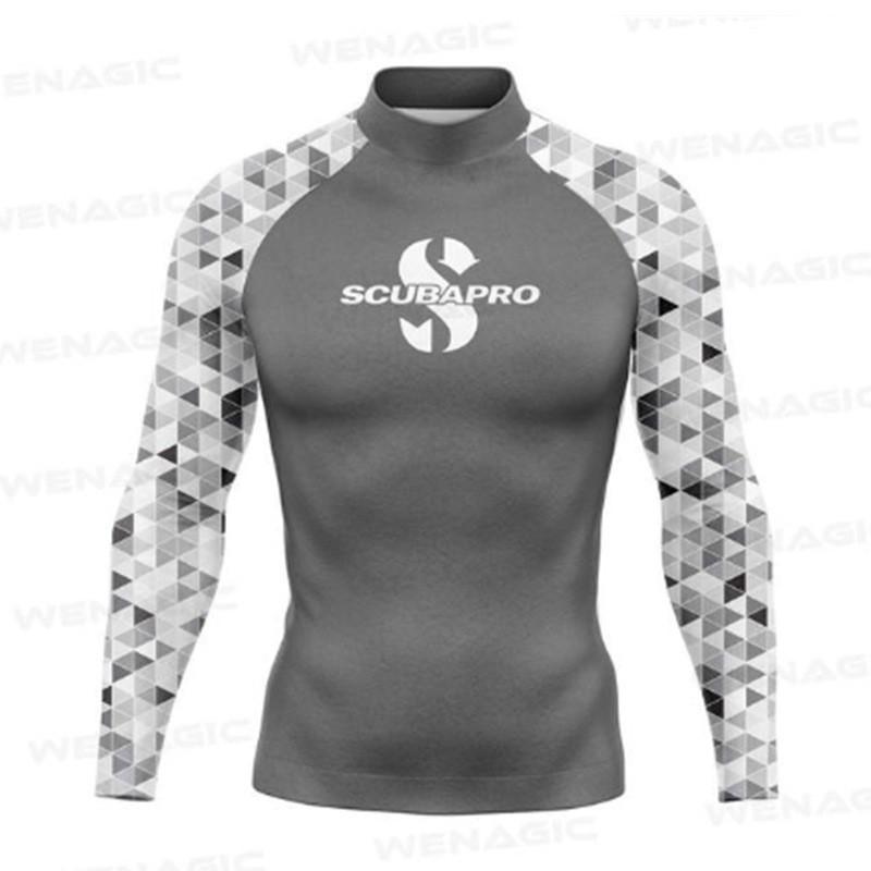 SCUBAPRO Uomo UPF 50 Manica Lunga Rash Guard Maglietta da Nuoto Surf Subacquea Estate Spiaggia Sport Acquatici