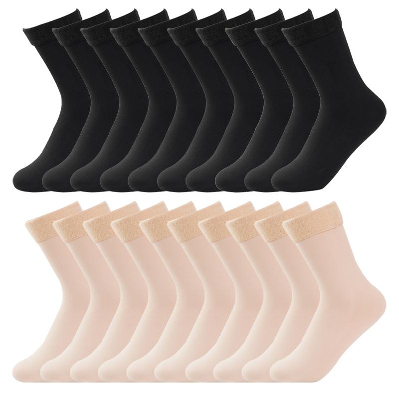 10 Paar Damen Nahtlose Socken Winter Verdicken Warm Einfarbig Socken Zehenabtrennung Atmungsaktiv Haussocken