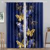 Golden Blue Butterfly Curtains Elegant Purple High Blackout Curtains Fashion New Style