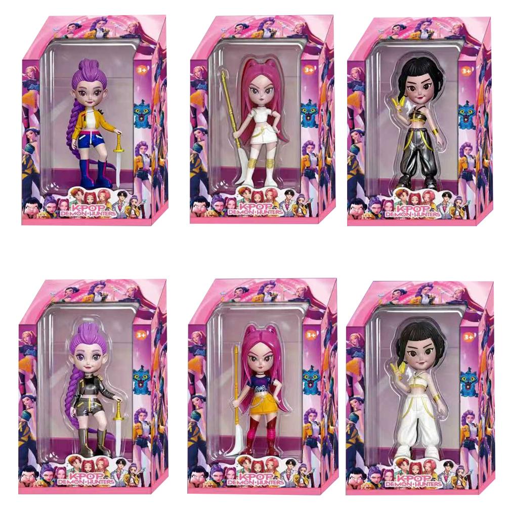 Anime Figur K-Pop Dämonenjäger mit Box Kawaii Jungen Mädchen Geschenke für Kinder Fans Halloween Weihnachten Figur Dekorative Geschenke