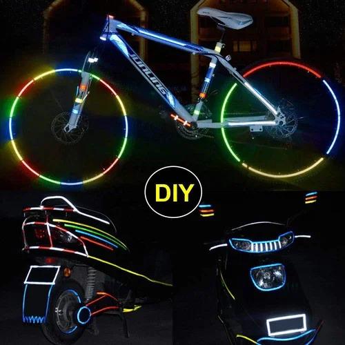 8 Meter Car Styling Reflective Stripe Tape Motorcycle Bike Body Rim Wheel Stripe Tape Stickers Decorative Blue/Red/Yellow