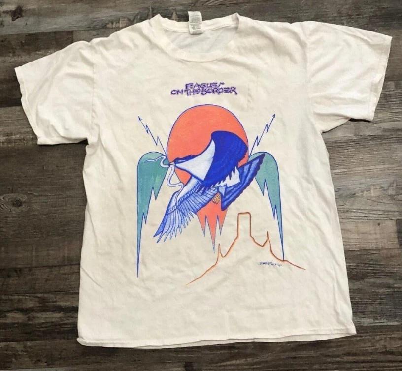 Vintage 90s Eagles On The Border T Shirt band Concert tour rock XXXXL