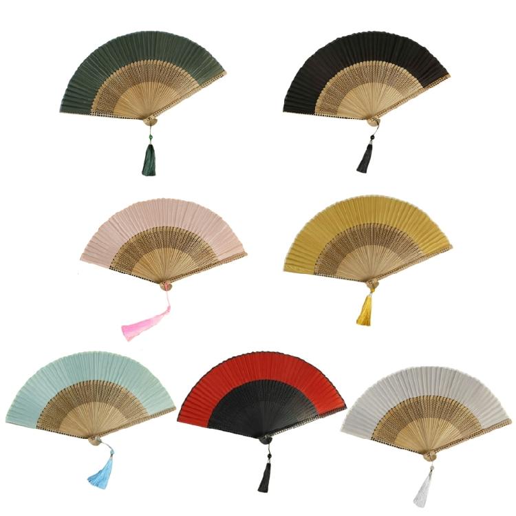 Traditional Chinese Silk Fan Elegant and Simple Wood Foldable Fan Delicate Fan