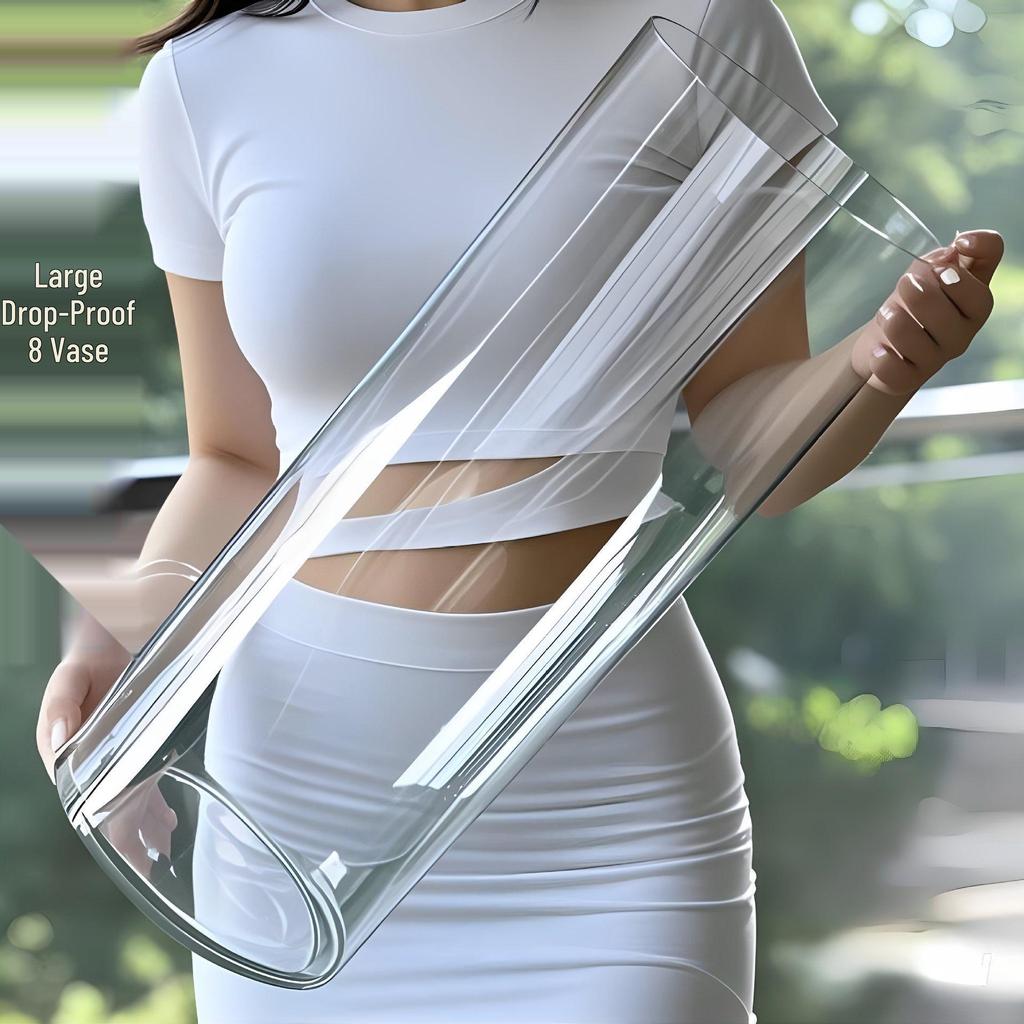 Acrylic Drop-Proof Transparent Cylinder Vase for Flower Arrangements
