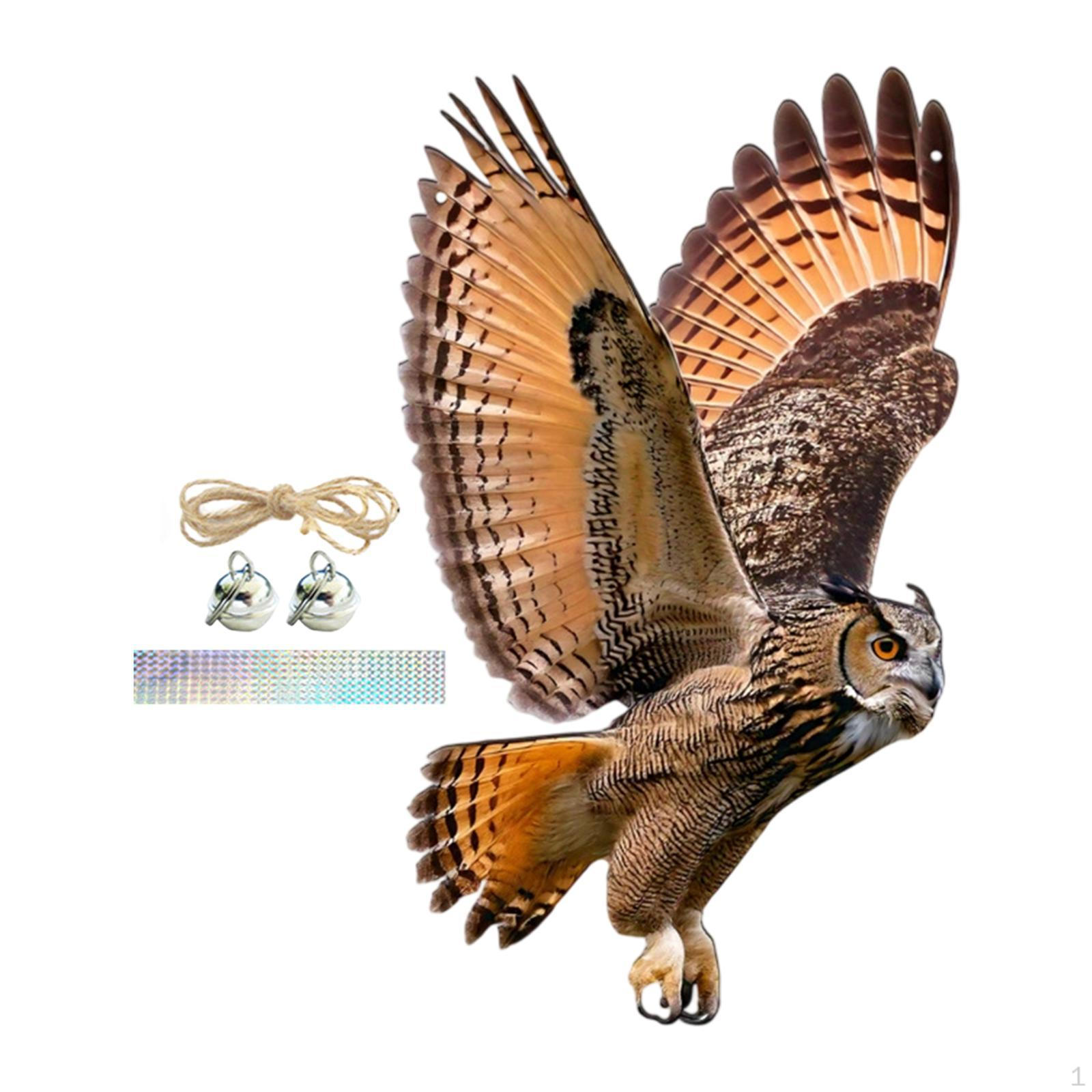 

Decorative Hanging Bird Owl with Rope And Ribbon PP Ornament for Fence Perfect Outdoor Style A