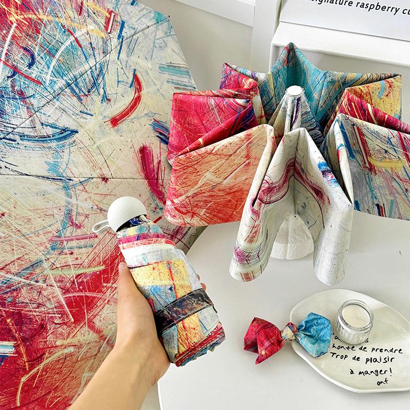 Świeży Styl Przenośny Mini Automatyczny Składany Parasol Damski z Ochroną Przeciwsłoneczną i UV