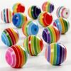100 Striped Resin Beads Ø 12 Mm - Multicolor