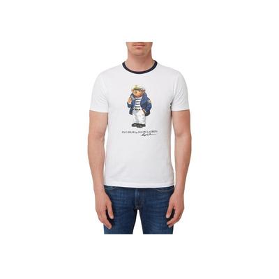 Polo SS24 Captain Bear Print Crew Neck Short Sleeve T-Shirt Men T-Shirts White 710791096-002