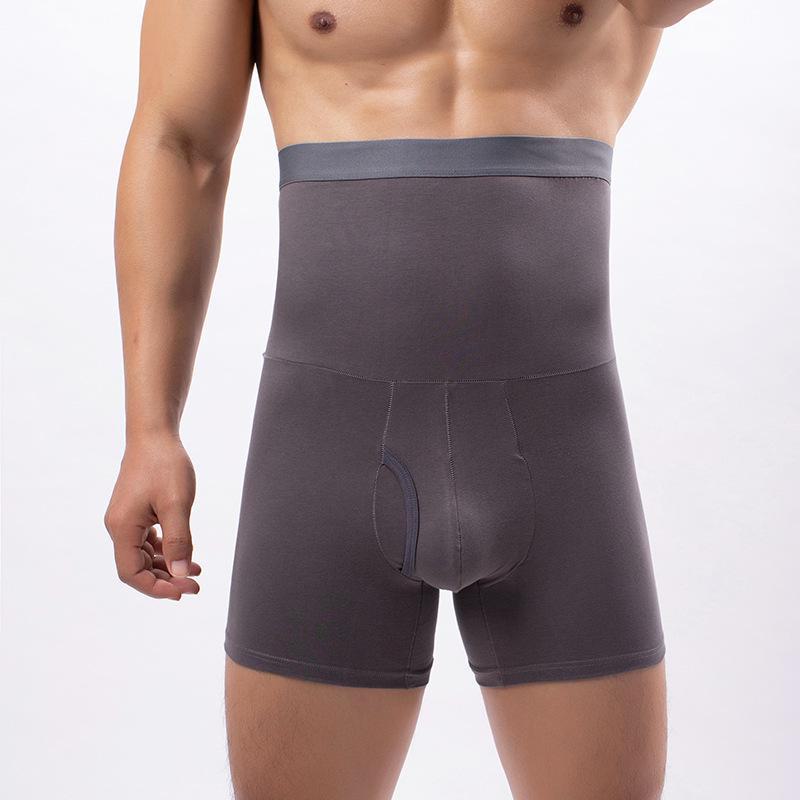 

Мужские хлопковые шорты-боксеры Four Seasons с высокой талией - дышащая поддержка живота и бедер 2XL серый