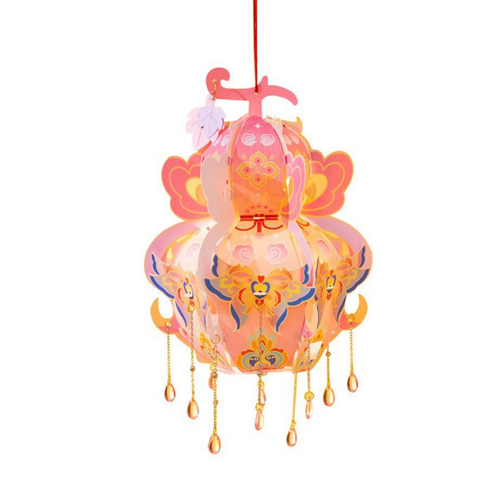 Handcrafted Calabash Lantern Handheld Chinese New Year DIY Luminous Flower Light for Mid-Autumn Festival Wedding Decor
