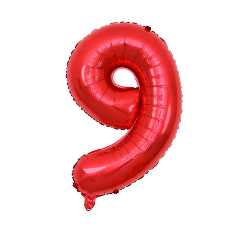 Small Digital Balloon 16-Inch Us Version Of Thin Body Decoration Birthday Party Aluminum Film Balloon Digital Balloon