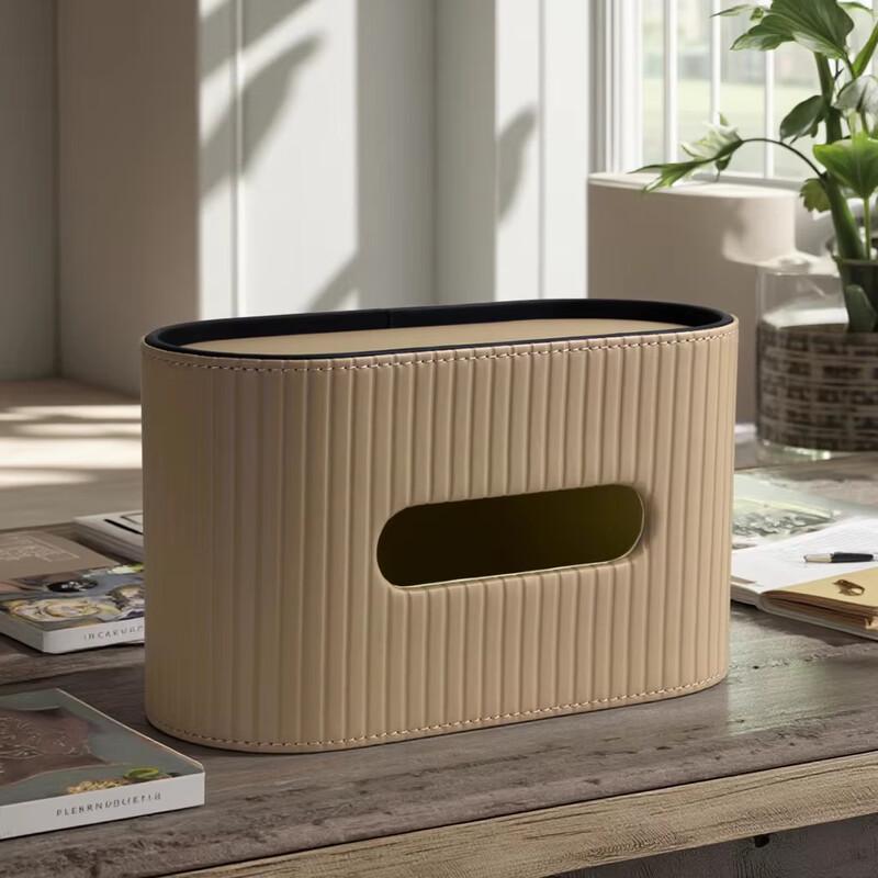 Handun Light Luxury Roman Pillar Striped Oval Tissue Box