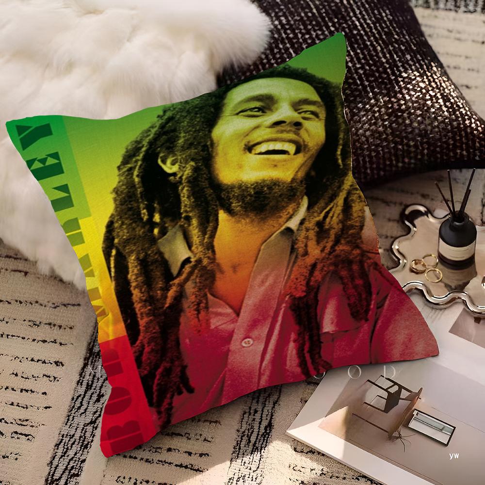 Keep Calm And Smoke Weed Bob Marley Cushion Cover Car Throw Pillow Case For Sofa Car Christmas Gift 40x40cm 45x45cm