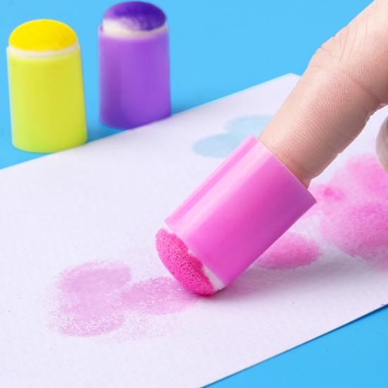 30/32Pcs Finger Sponge Daubers Painting Sponges Set with Storage Box Craft Sponge Daubers for DIY Crafting Card Making Painting Stamping
