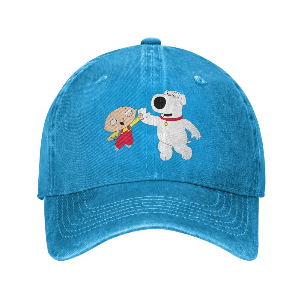 Families Cartoon Stewie Griffin Victory Is Mine Baseball Cap Vintage Distressed Washed Headwear Outdoor Summer Gift Caps