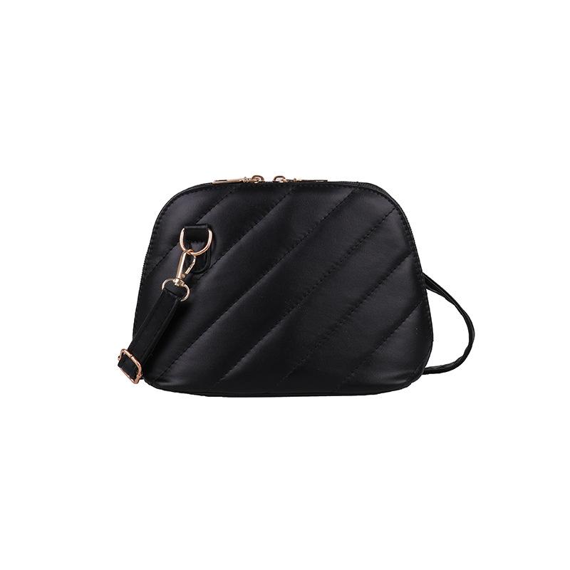 

Сумка-ракушка с ромбовидной текстурой французского нишевого дизайна для женщин 2024 года, новая модная корейская версия, повседневная универсальная сумка-мессенджер через плечо чёрный