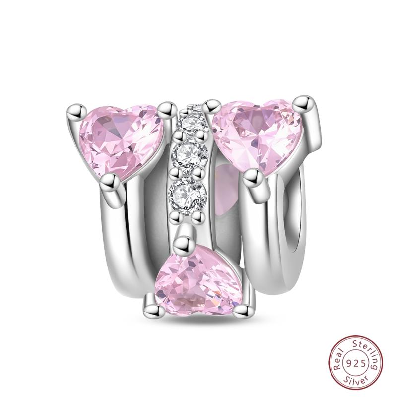 New Copper Charm Bead Mother'S Day Love Heart Family Charm Bead Pendant Fits Bracelet Womens Jewelry Gift