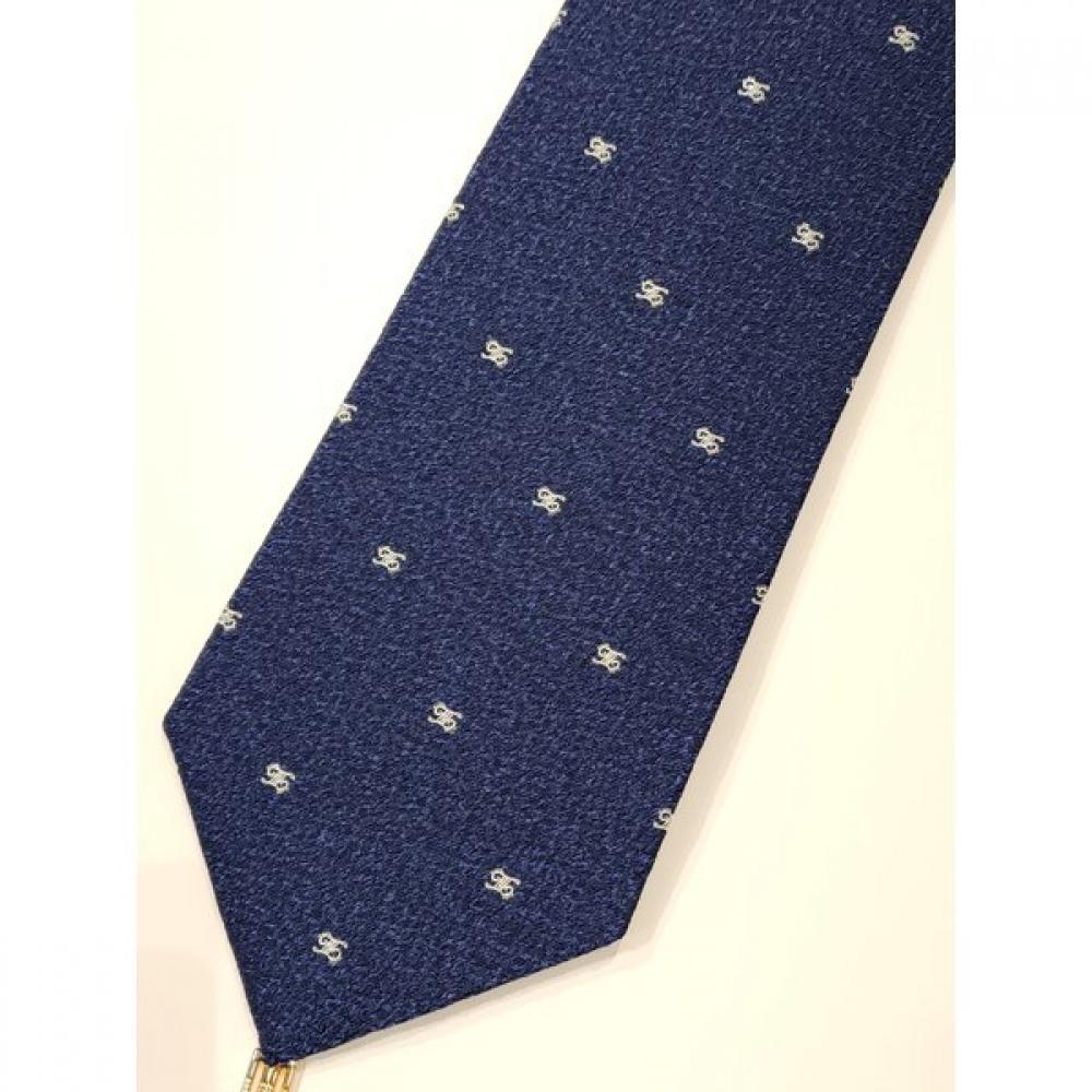 Daks 2026 Ss Logo Pattern Navy Tie  Dmg1acf1222n1 
