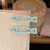 Fresh Fish Hollow Shape Clip 2Pcs Girl Hairpins, Acrylic Hair Clips with Built-in Elastic Clip, Broken Pins, Transparent Icy Blue Accessories