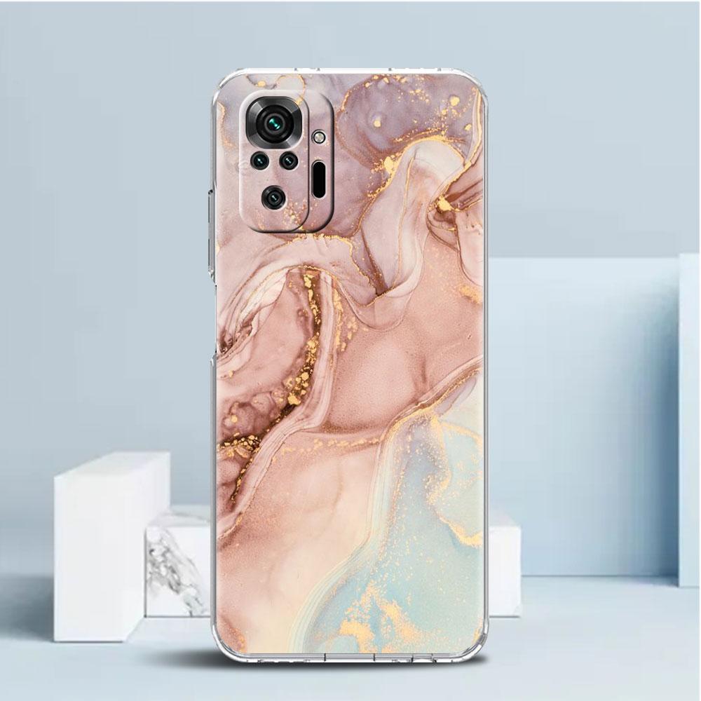 Marble Pattern Luxury Cool Clear Case For Xiaomi Redmi Note 11 Pro 10 9 9S 8 8T 7 9A 9C 9T 10 10C K40 Transparent Phone Cover