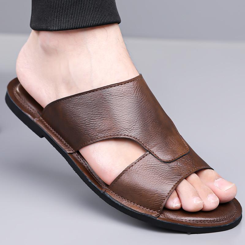 Fashion Business men's flat shoes Comfortable summer breathable style Plus Size Black Brown Classic high-quality shoes Adult luxury New