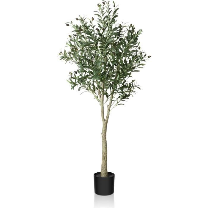 Plante Artificielle - CROSOFMI - Olivier 150cm - Résistant Aux Intempéries - Décoration Intérieure/Extérieure