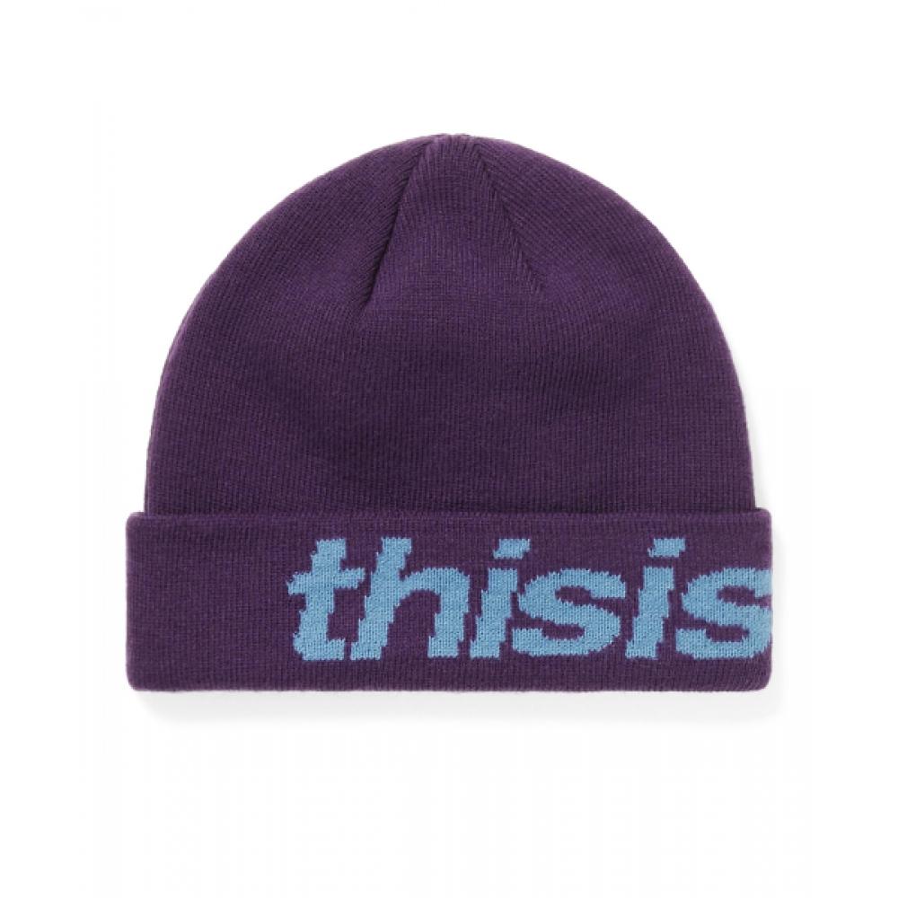 Thisisneverthat Hsp Logo Big Cuff Beanie Purple F