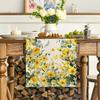 Table Runner Christmas Floral Printing Machine Washable Home Party Decoration Table Runner Protects Table from Heat Scratches Spills Tablecloth